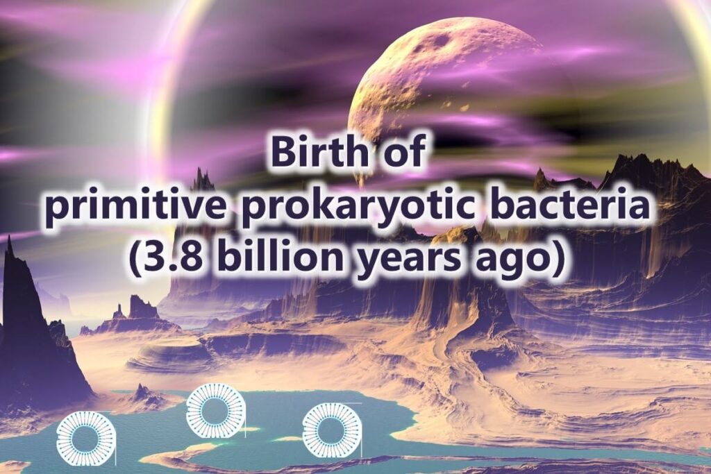 Illustration showing the birth of life on Earth.