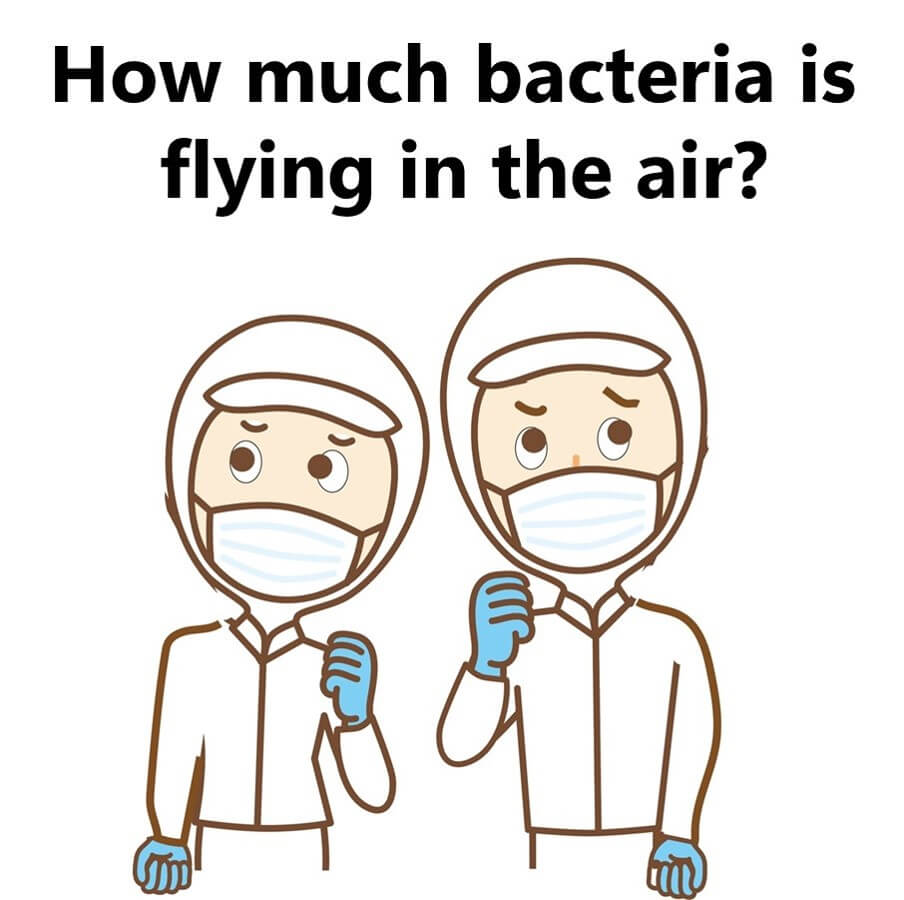 How much bacteria is flying in the air?