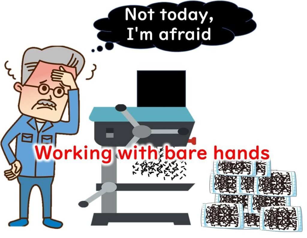 Illustration highlighting the risks of food contamination when working with bare hands, emphasizing norovirus transmission through improper hygiene in food manufacturing.