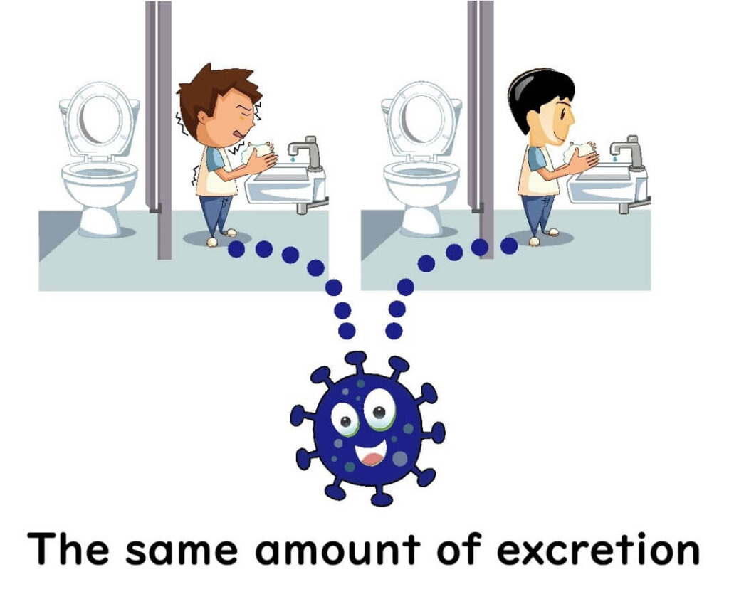 Norovirus is excreted from the toilet even in healthy people