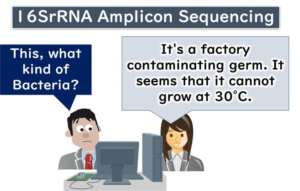 Using 16S rRNA amplicon sequencing to identify factory-contaminating bacteria that cannot grow at 30°C.