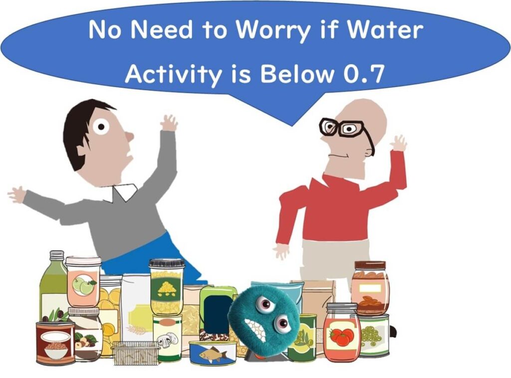 Bob says no need to worry below 0.7 water activity