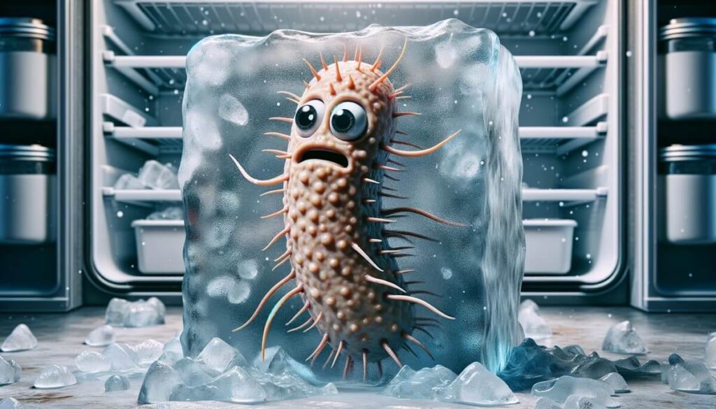 Bacteria in ice.